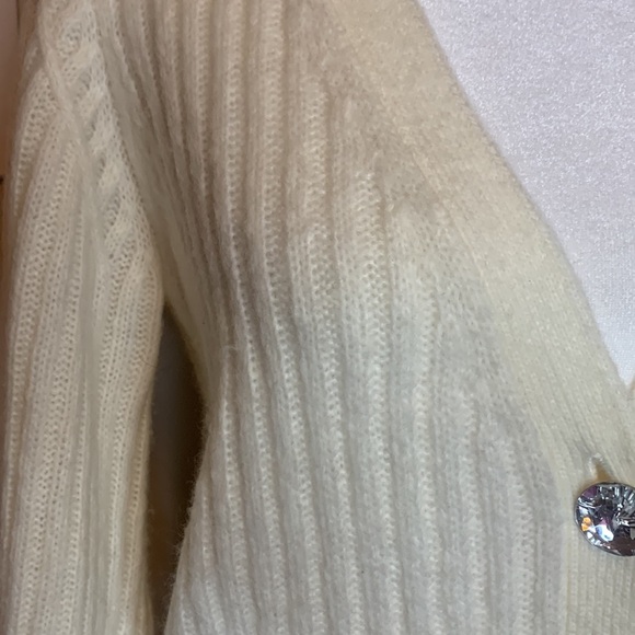 INTERMIX Ella Jewel Cardigan Wool Ivory 
Sweater Size Small - Picture 6 of 13